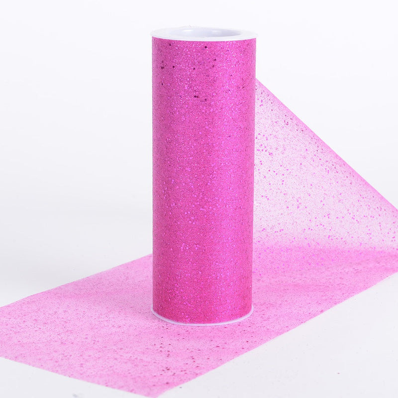 Fuchsia - 6 Inch Confetti Organza Roll - ( W: 6 Inch | L: 10 Yards ) BBCrafts.com