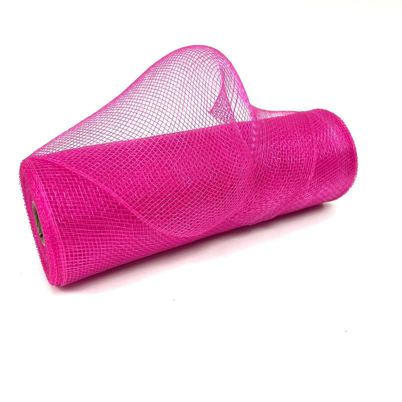 Fuchsia - Floral Mesh Wrap Solid Color - ( 10 Inch x 10 Yards ) BBCrafts.com