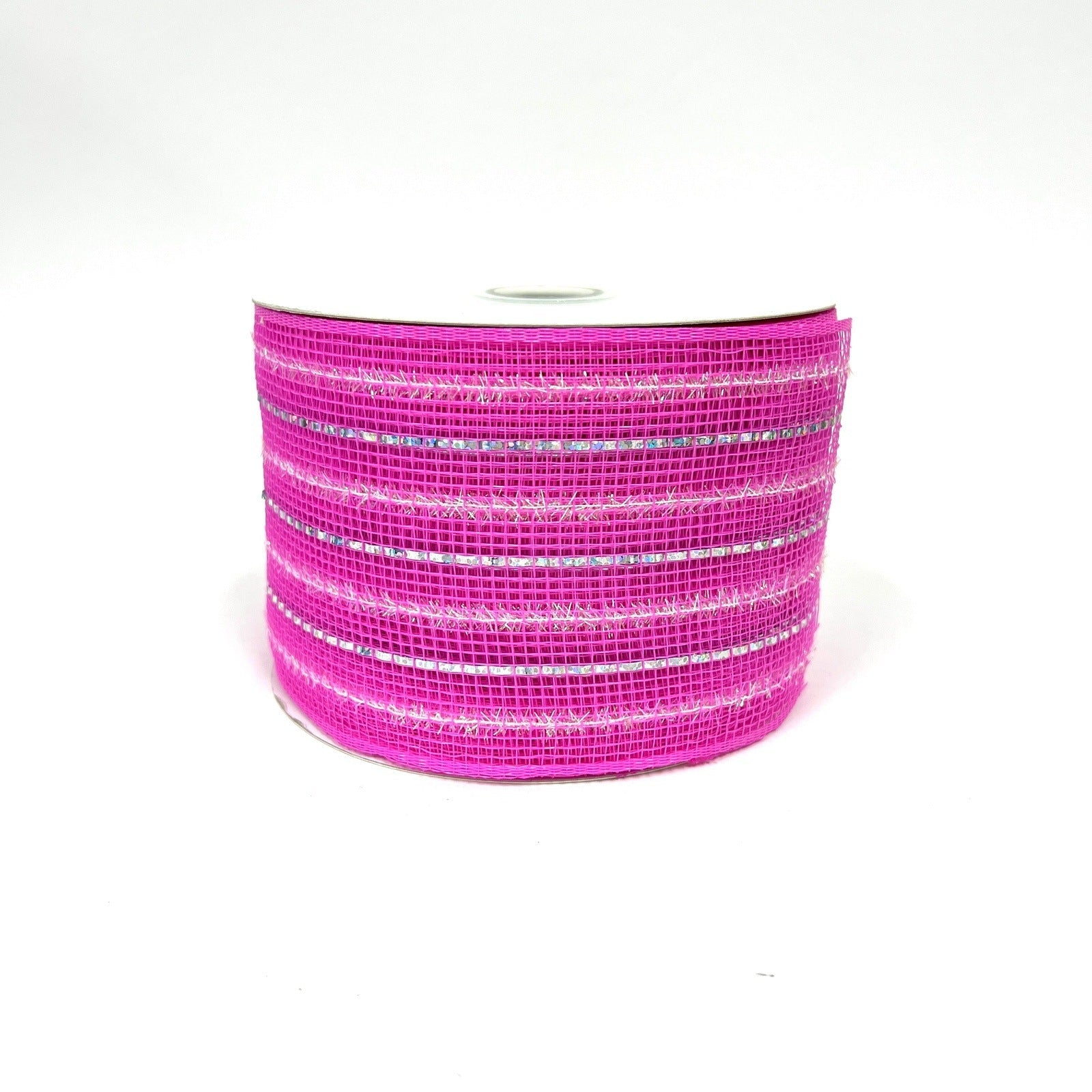 Laser Metallic Mesh Ribbon Fuchsia ( 4 Inch x 25 Yards ...