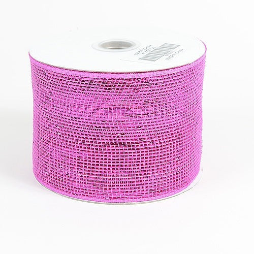 Fuchsia - Metallic Deco Mesh Ribbons - ( 4 Inch x 25 Yards ) BBCrafts.com