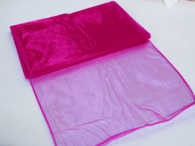 Fuchsia - Organza Table Runners - ( 14 Inch x 108 Inches ) BBCrafts.com