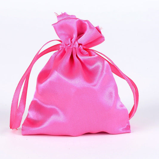 Fuchsia - Satin Bags - ( 4x5 Inch - 10 Bags )