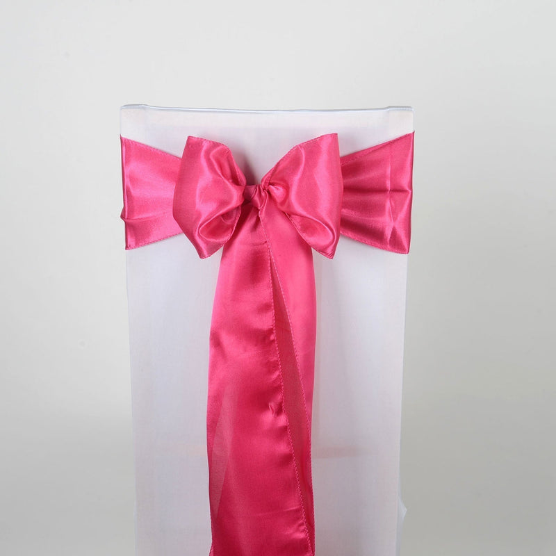 Fuchsia - Satin Chair Sash - ( Pack of 10 Piece - 6 inches x 106 inches ) BBCrafts.com