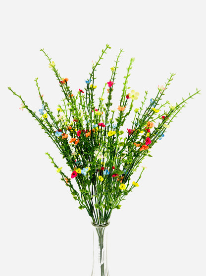 21 Inch Plastic Flowering Bush - Multi