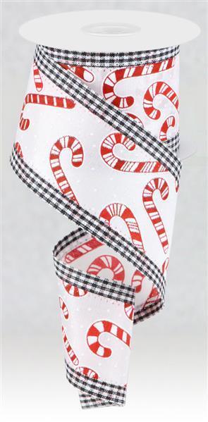 Giant Candy Cane Christmas Wired Edge Ribbon - ( 2-1/2 Inch | 10 Yards ) BBCrafts.com