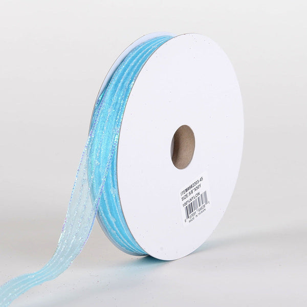 Glitter Corsage Ribbon Aqua - ( 5/8 Inch 50 Yards ) BBCrafts.com
