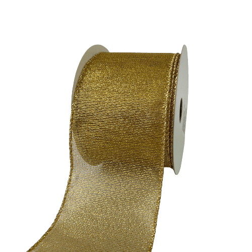 Gold Metallic Christmas Ribbon - 2.5 Inch x 10 Yards - JS22 - 105 - 07 BBCrafts.com