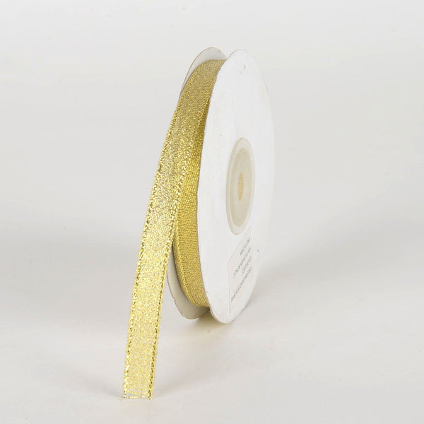 Gold - Metallic Sheer Ribbon - ( 3/8 Inch x 25 Yards ) BBCrafts.com