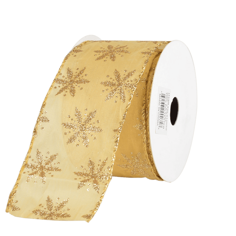 Gold Organza Christmas Ribbon - (2.5 Inch x 10 Yards) - 955145GO BBCrafts.com