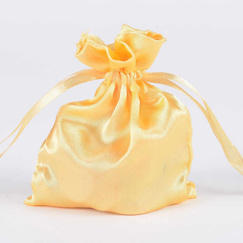 Gold - Satin Bags - ( 3x4 Inch - 10 Bags ) BBCrafts.com