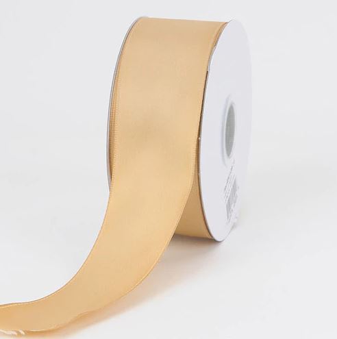 Gold - Satin Ribbon Double Face - ( W: 1 - 1/2 Inch | L: 25 Yards ) BBCrafts.com