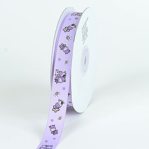 Grosgrain Ribbon MooMoo Cow Print Lavender ( W: 5/8 Inch | L: 25 Yards ) BBCrafts.com