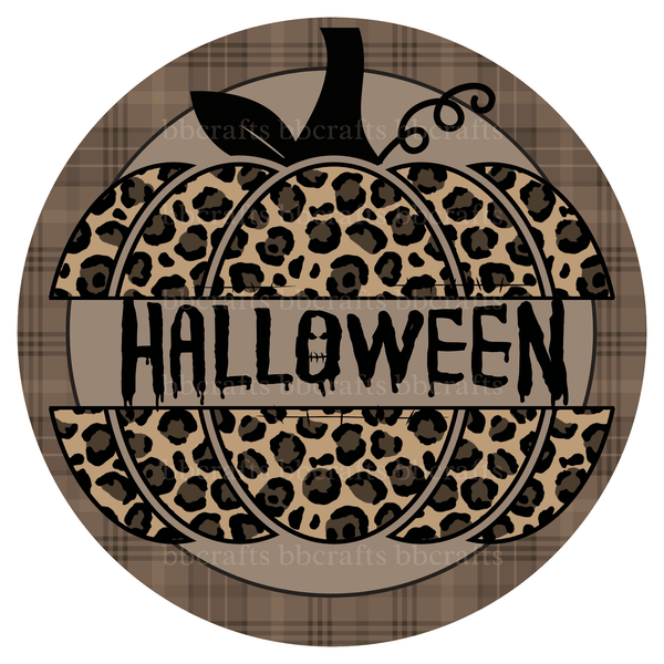 Halloween Metal Sign: HALLOWEEN - Wreath Accents - Made In USA BBCrafts.com