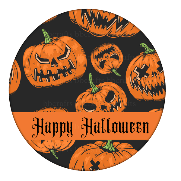 Halloween Metal Sign: WICKED PUMPKINS - Wreath Accents - Made In USA BBCrafts.com