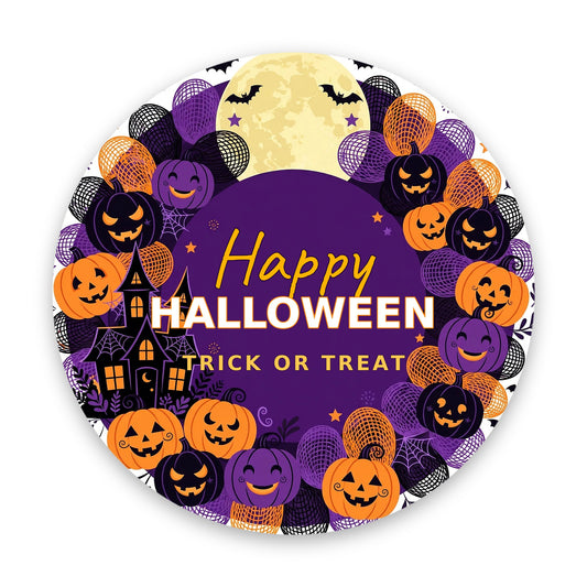 Happy Halloween Haunted House Metal / Vinyl Sign - Made in USA