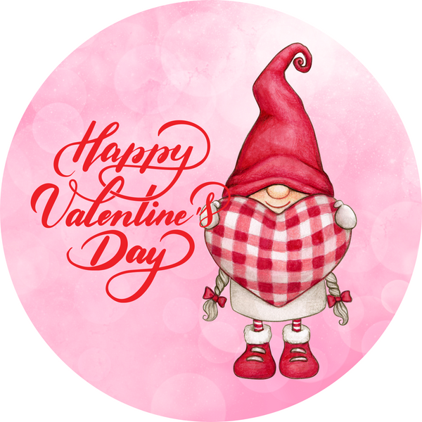 Happy Valentine's Day GNOME Metal Sign - Made In USA BBCrafts.com