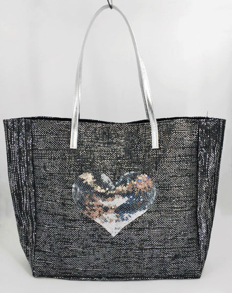 19 Inch x 15 Inch Heart Style Canvas Beach Bag BBCrafts