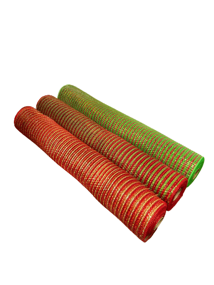 Holiday Mesh Set - Pack of 3 Rolls ( 21 Inch x 10 Yards ) Each BBCrafts.com