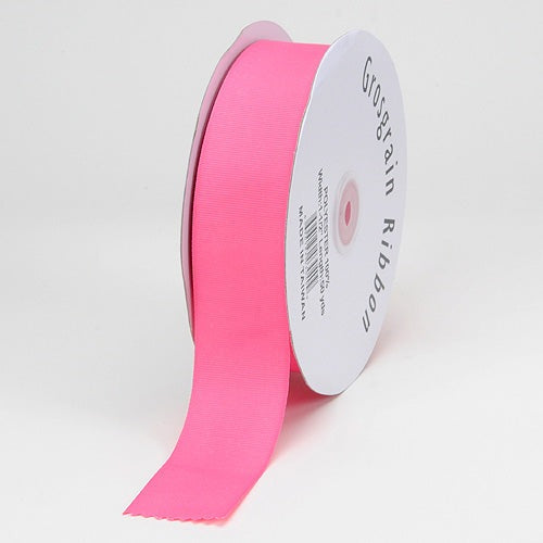 Hot Pink - Grosgrain Ribbon Solid Color - ( 1/4 Inch | 50 Yards ) BBCrafts.com