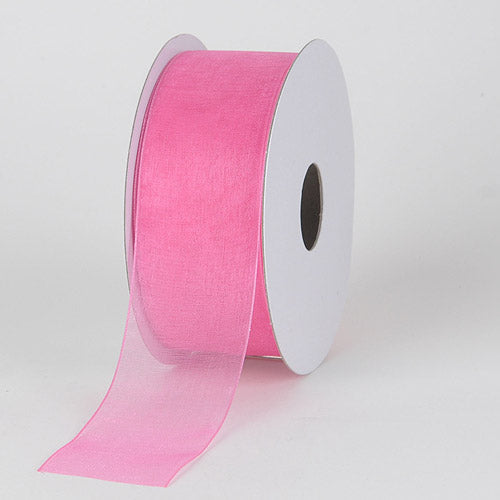 Hot Pink - Sheer Organza Ribbon - ( 1 - 1/2 Inch | 25 Yards ) BBCrafts.com