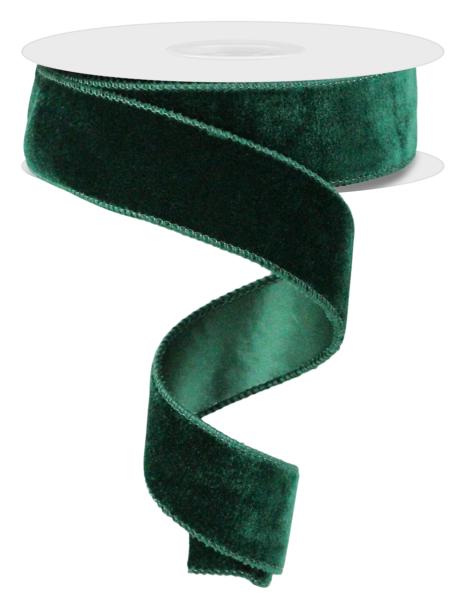 Hunter Green - Deluxe Velvet Satin Backing Ribbon - ( 1-1/2 Inch | 10 Yards ) BBCrafts.com
