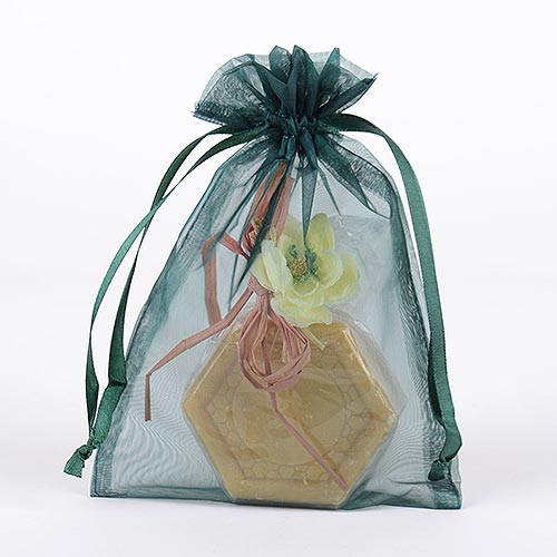 Hunter Green - Organza Bags - ( 4 x 5 Inch - 10 Bags ) BBCrafts.com
