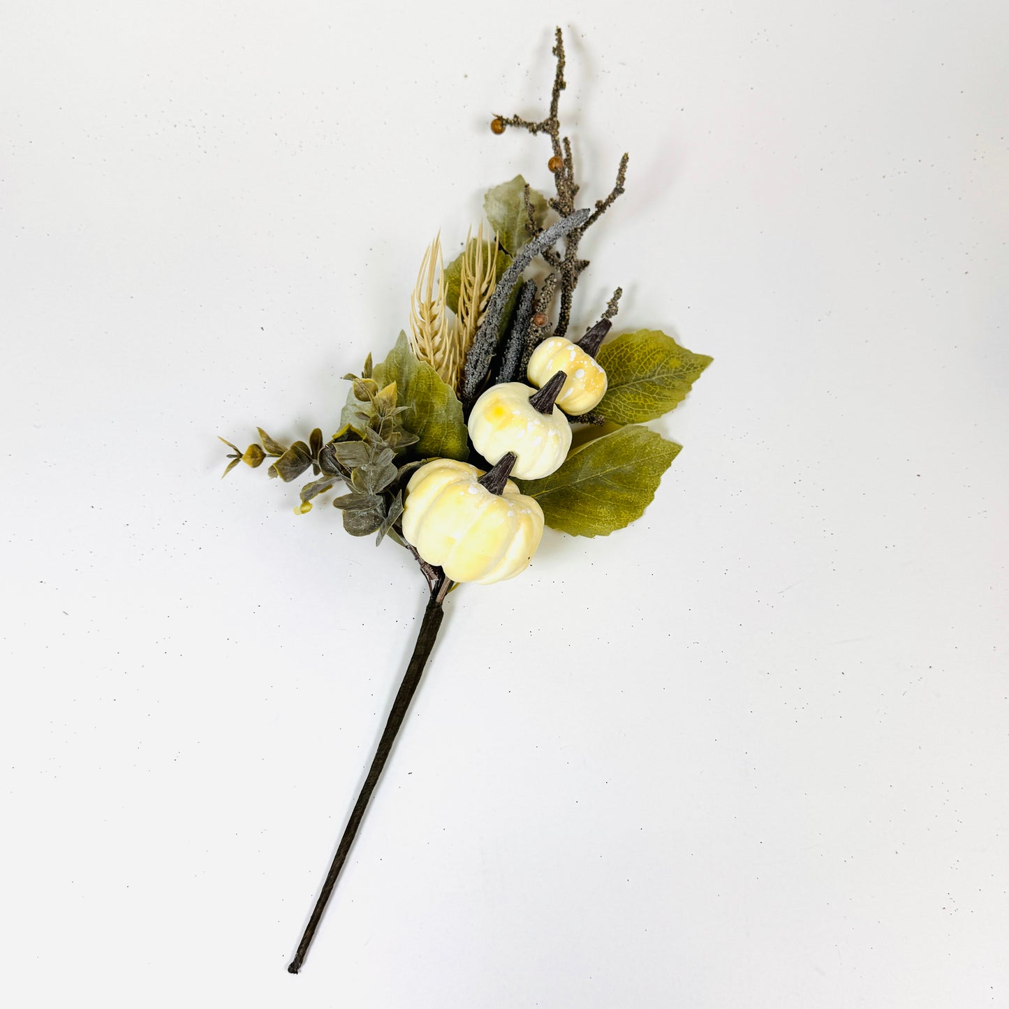 18 Inch L Cream Pumpkin Fall Pick