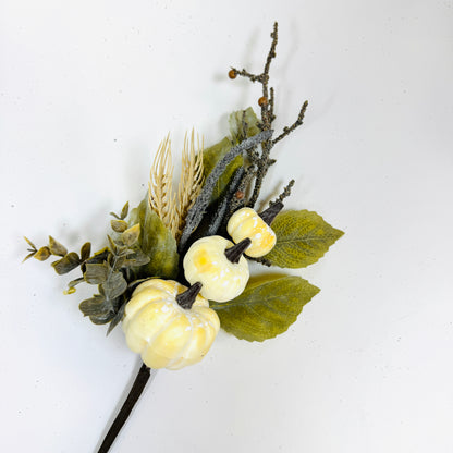 18 Inch L Cream Pumpkin Fall Pick