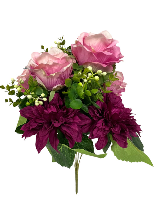 19 Inch Pink Fuchsia Dahlia Rose Bush x 10