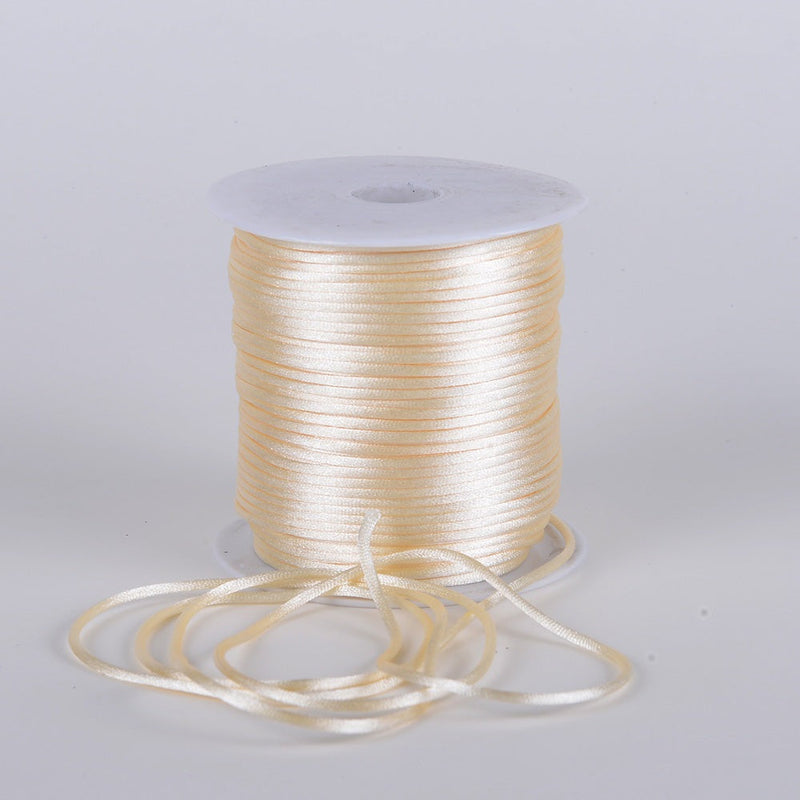 Ivory - 3mm Satin Rat Tail Cord - ( 3mm x 100 Yards ) BBCrafts.com