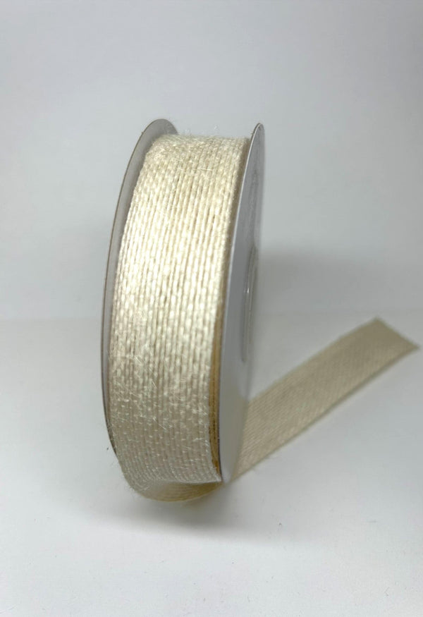 Ivory - Burlap Ribbon - ( W: 5/8 Inch | L: 10 Yards ) BBCrafts.com