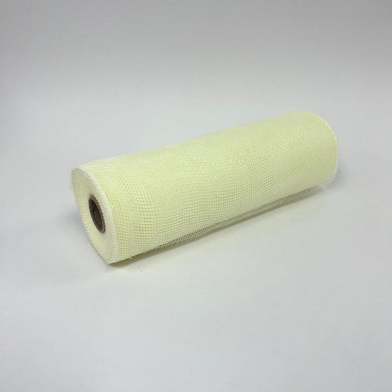 Ivory - Floral Mesh Wrap Solid Color - ( 10 Inch x 10 Yards ) BBCrafts.com