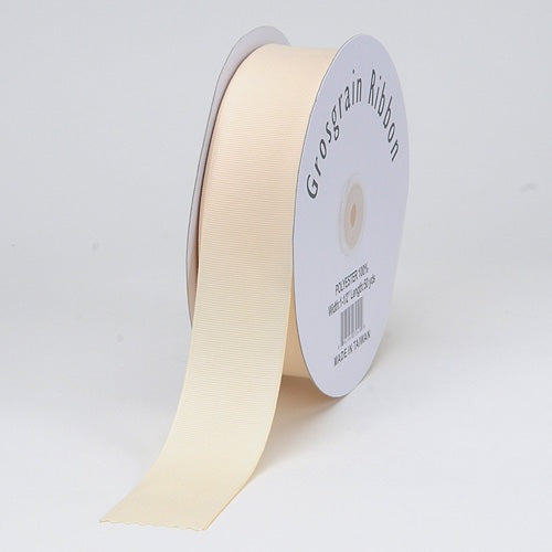 Ivory - Grosgrain Ribbon Solid Color - ( 1/4 Inch | 50 Yards ) BBCrafts.com