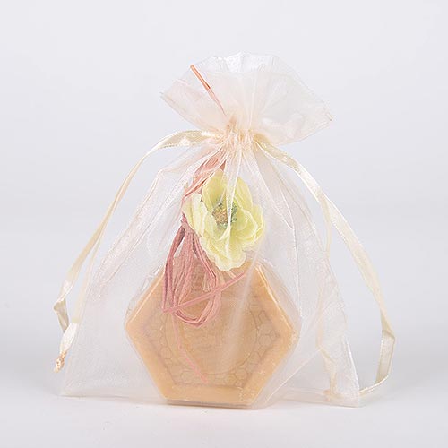 Ivory - Organza Bags - ( 6x15 Inch - 6 Bags ) BBCrafts.com