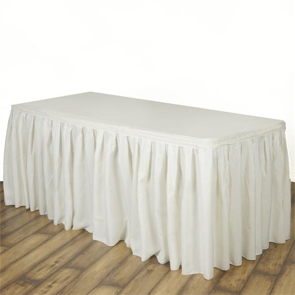 Ivory Polyester Table Skirt 17 Feet BBCrafts.com