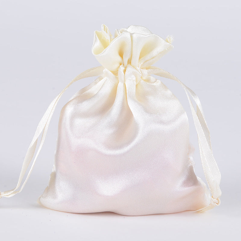 Ivory- Satin Bags - ( 3x4 Inch - 10 Bags ) BBCrafts.com