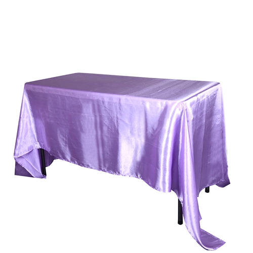 Lavender 90 Inch x 132 Inch Rectangular Satin Tablecloths BBCrafts.com