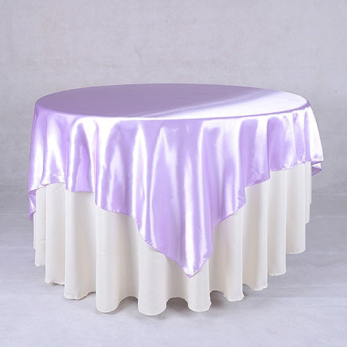 Lavender - 90 x 90 Satin Table Overlays - ( 90 Inch x 90 Inch ) BBCrafts.com