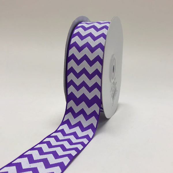 Lavender - Chevron Design Grosgrain Ribbon ( 1 - 1/2 Inch | 25 Yards ) BBCrafts.com