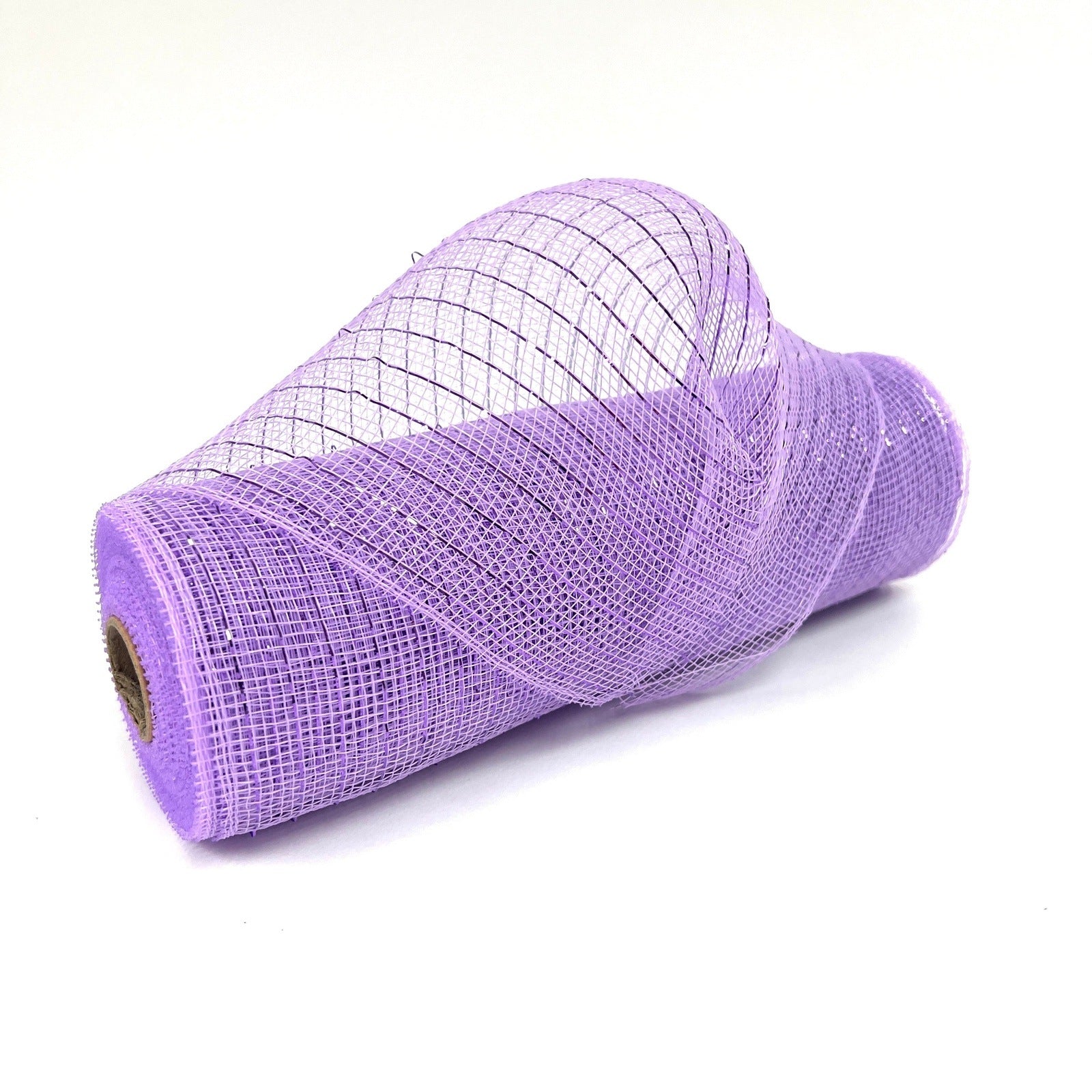 Lavender - Deco Mesh Wrap Metallic Stripes - ( 10 Inch x 10 Yards ) BBCrafts.com