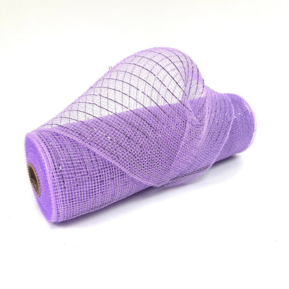 Lavender - Deco Mesh Wrap Metallic Stripes - ( 10 Inch x 10 Yards ) BBCrafts.com
