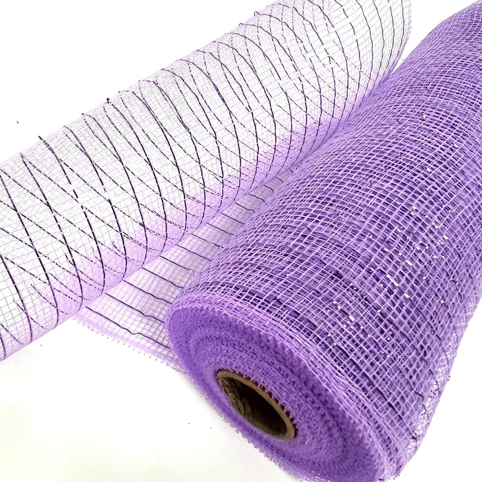 Lavender - Deco Mesh Wrap Metallic Stripes - ( 10 Inch x 10 Yards ) BBCrafts.com