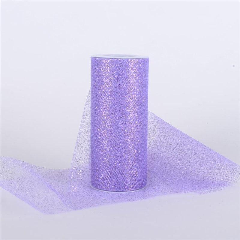 Lavender Premium Glitter Tulle Fabric ( W: 6 Inch | L: 10 Yards ) BBCrafts.com