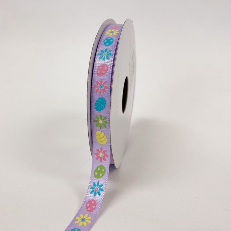 Lavender Satin Easter Icons Ribbon (3/8 Inch x 10 Yards ) BBCrafts.com