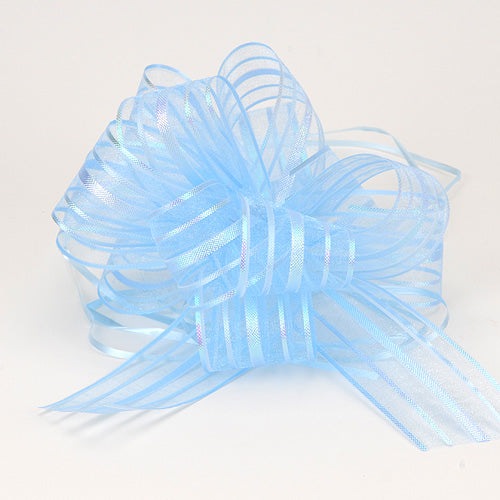 Light Blue 4 Inch Pull Bow - Pack of 12 BBCrafts.com
