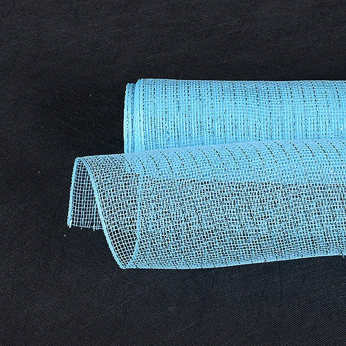 Light Blue - Deco Mesh Wrap Metallic Stripes - ( 21 Inch x 10 Yards ) BBCrafts.com