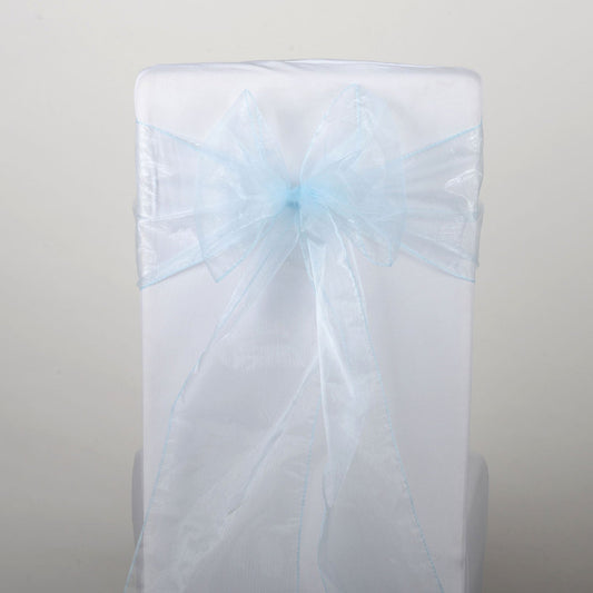 Pack Of 50 Organza Chair Sash Bows - Wedding Banquet Decor, Free Shipping