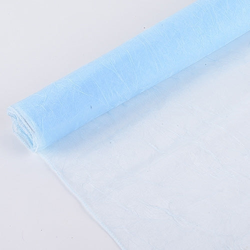 Light Blue - Premium Crinkle Organza Overlays - ( W: 24 Inch | L: 10 Yards ) BBCrafts.com