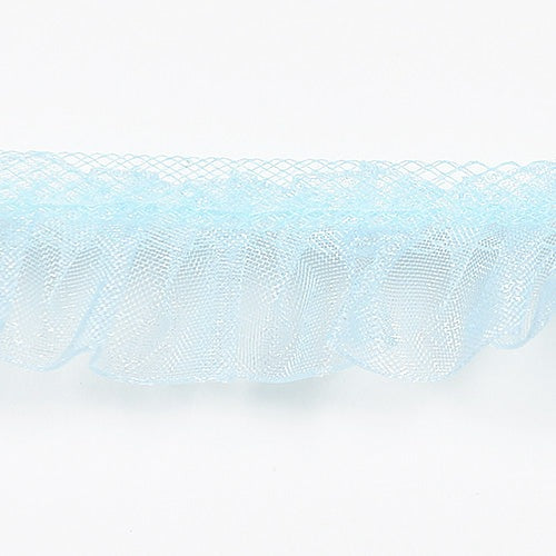 Light Blue Sheer Organza Lace Ribbon - ( 5/8 Inch | 25 Yards ) BBCrafts.com