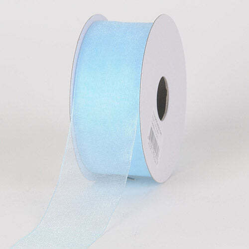 Light Blue - Sheer Organza Ribbon - ( 2 - 3/4 Inch | 25 Yards ) BBCrafts.com